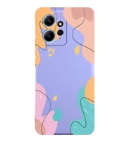 PrintiFy Xiaomi Redmi Note 12 Global Lansman Kılıf Karışık Renkler Tasarımlı İçi Kadife Kapak (Lila)