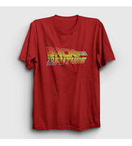 Presmono Unisex Haki Logo Film Geleceğe Dönüş Back To The Future T-Shirt 243218tt (Kırmızı)