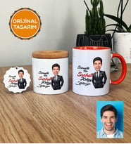 Kişiye Özel Karikatürlü Kolay Yetişmiyor Hediye Seti Kupa Bardak, Kalemlik, Anahtarlık Erkek Sevgiliye Abiye Babaya Doğum Günü Hediyesi (Turuncu)
