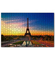 Cakapuzzle Günbatımı Eyfel Kulesi ve Bulutlu Gökler  Puzzle Yapboz MDF (Ahşap) (255 Parça)