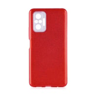Xiaomi Redmi Note 10 Pro Kılıf Simli Parlak Shining Kapak (Kırmızı)