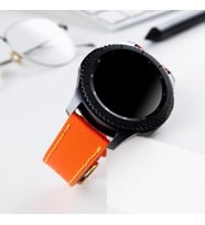 vagave Samsung Watch 4 Watch 5 Watch 5 Pro Active 2 Uyumlu Deri Kordon- 20mm (Turuncu)