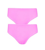 2li Kadın Orta Yüksek Bel Bikini İnce Lastik Pamuklu Ekonomik (Pembe)