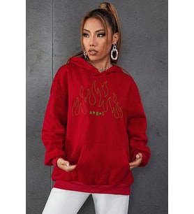 Unisex Green Angel Fire Sweatshirt (A.Kırmızı)
