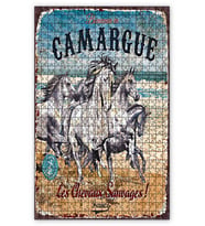Cakapuzzle Çatlak Zeminde Koşan Vahşi Atlar Puzzle Yapboz MDF (Ahşap) (1000 Parça)