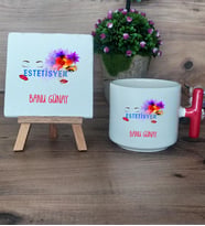 Estetisyen Hediye Seti Kupa Bardak T Kulplu ve Dekoratif Taş Tıp Bayramı Estetisyenler Günü Hediyesi (Model 1)