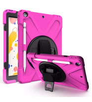 Apple iPad Air 2 9.7 Kılıf Defender Askılı Zırhlı Tank Case A1566 A1567 (Pembe)