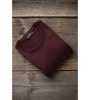 Woolen World Bisiklet Yaka Battal (Büyük Boy) Yünlü Triko Kazak (Bordo)