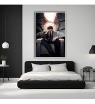 Metal Çerçeveli Temperli Cam Tablo Death Note Yagami Light (Gümüş)