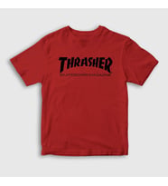 Presmono Unisex Çocuk Beyaz Logo V5 Thrasher T-Shirt 279212tt (Kırmızı)