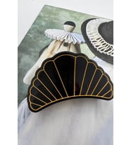 İSTİRİDYE MODEL KAPLUMBAĞA KABUĞU DESENLİ KEMİK (AKRİLİK) MANDAL TOKA (Siyah)