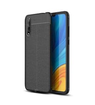 Huawei P Smart S (Y8P) Kılıf Deri Tarzı Niss Silikon Case (Siyah)