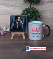 Bilgisayar Öğretmeni Fotoğraflı Dekoratif Taş, Kupa Bardak Beyaz Hediye (Model 9)