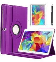 Galaxy Tab 4 10.1 T530 Zore Dönebilen Standlı Tablet Kılıfı (Mor)
