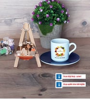 Diyetisyen Türk Kahvesi Fincanı Ahşap Altlıklı ve Fotoğraflı Ahşap Anahtarlık Hediye (Model 4)
