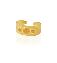 Kadir Jewellery 22 Ayar Altın Kaplama El İşçiliği Zirkon Taşlı Kadın Kelepçe Bilezik (Sarı)