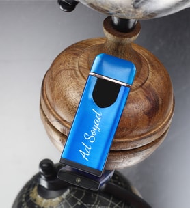 Kişiye Özel USB Şarjlı Dokunmatik Alevsiz Elektronik Çakmak (Mavi)
