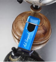 Kişiye Özel USB Şarjlı Dokunmatik Alevsiz Elektronik Çakmak (Mavi)