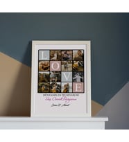 Love Sevgiliye Özel Tasarım 12 Fotoğraflı İsimli Çerçeve (Beyaz)