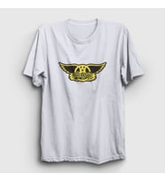 Presmono Unisex Sarı Yellow Aerosmith T-Shirt 7162tt (Beyaz)