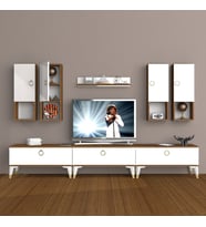 Decoraktiv Eko 8DA Mdf Gold Tv Ünitesi Tv Sehpası (Beyaz - Kahverengi)