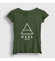 Presmono Kadın Sarı Logo 30 Seconds To Mars T-Shirt 172028tt (Haki)