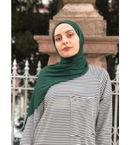 Fin Scarf Penye Şal 60 x 190 Cm (Zümrüt Yeşili)
