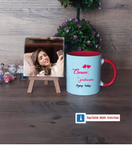 Öğretmene Hediye Fotoğraflı Dekoratif Taş, Kupa Bardak Beyaz Hediye Öğretmenler Günü Hediyesi (Model 2)