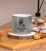 No drama llama Tasarımlı Renkli Nescafe Fincanları 220 ML (Gümüş)
