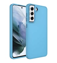 Galaxy S21 FE Kılıf Luna Dışı Soft Yumuşak İçi Kadife Kılıf (Buz Mavisi)