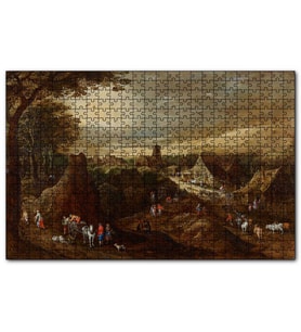 Cakapuzzle Köy Yaşamı ve Köylüler Yağlıboya  Puzzle Yapboz MDF (Ahşap) (500 Parça)
