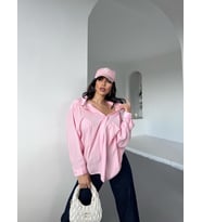NEW SEASON  Modal Oversize Gömlek STANDART / Oversize Gömlek (Pembe)