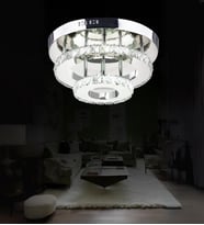 Plato 2'li Led Avize Plafonyer Taşlı Avize (Krom)
