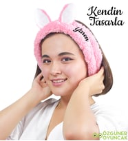 Kendin Tasarla Dailing Spa Tavşan Kulaklı Saç - Makyaj Bandı (Pembe)