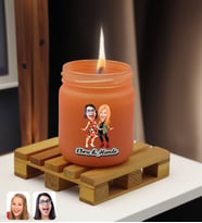 BK Gift Kişiye Özel DTF Anne Kız Karikatürlü Renkli Cam Kavanozda Kokulu Mum-1(13 Renk Seçeneği), Arkadaşa Hediye, Anneye Hediye, Doğum Günü Hediyesi (Somon)
