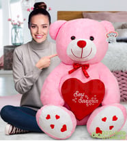 Sevdam Hediyelik 140 cm  Dev Bobo  Seni Seviyorum Kalpli  SEVGİLİYE ÖZEL (Pembe)