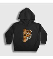 Presmono Unisex Çocuk Beyaz Tiger Boks Boxing Team Mike Tyson Kapüşonlu Sweatshirt 514637tt (Siyah)