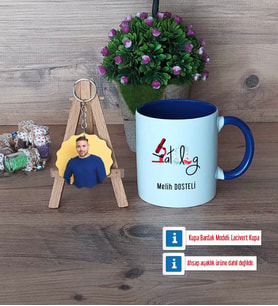 Patolog Kupa Bardak Beyaz ve Fotoğraflı Ahşap Anahtarlık Hediye (Model 3)