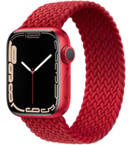 Apple Watch 44/45/46/49mm Kordon Large Örgü Solo Loop Kordon 32 160mm 2/3/4/5/6/ (Kırmızı)