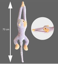 Elleri Yapışan Oyun Ve Uyku Arkadaşı 70 Cm Peluş Maymun Oyuncak - Premium Kumaş (Lila)