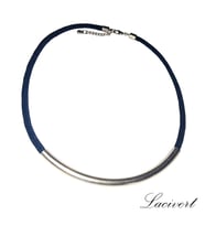 Handcraftedbyoz Kadın Gümüş Kordon Kolyeler (Lacivert, Kırmızı seçenekleriyle) (Lacivert)