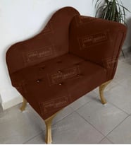 Yeni Model Ters Kol Tekli Köşe Koltuğu Josefin Bench Gold Ayak (Kahverengi)
