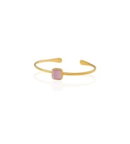 Kadir Jewellery Zirkon Taşlı Ayarlanabilir 22 Ayar Altın Kaplama Bilezik (Pembe)