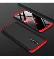 Xiaomi Redmi 8 Kılıf Zore Ays Full Koruma Kılıf (Siyah-Kırmızı)