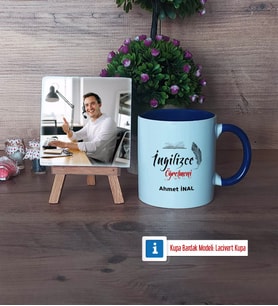 İngilizce Öğretmeni Fotoğraflı Dekoratif Taş, Kupa Bardak Beyaz Hediye (Model 3)