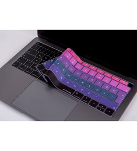 Laptop MacBook Air 13inc Klavye Koruyucu A1932 2018/2019 Uyumlu Türkçe Baskılı (Pembe-Mavi)