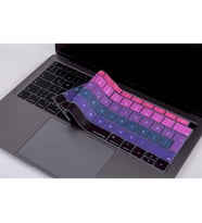 Laptop MacBook Air 13inc Klavye Koruyucu A1932 2018/2019 Uyumlu Türkçe Baskılı (Pembe-Mavi)