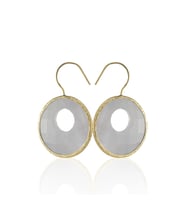 Kadir Jewellery 22 Ayar Altın Kaplama Kadın Taşlı Küpe -El İşçiliği Ve Hipoalerjenik Küpe (Pembe)