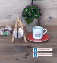 Fen ve Teknoloji Öğretmeni Türk Kahvesi Fincanı Ahşap Altlıklı ve Fotoğraflı Ahşap Anahtarlık Hediye (Model 8)