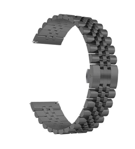 Samsung Gear S3 Kordon 22mm Şeritli Metal Kordon 36 (Siyah)